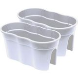 KHW Jardinière de balcon »Flowerclip XL«, lot de 2 (blanc)