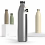 LARS NYSØM Ren Roestvrijstalen drinkfles 1500ml - BPA-vrij geïsoleerde waterfles 1,50 Liter (Stainless Steel)