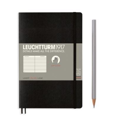 Leuchtturm Leuchtturm Notitieboek B6+ Softcover Black Gelinieerd