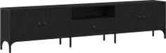 Meuble TV chêne noir 200 x 25 x 44 cm