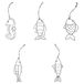 Set van 5 decoratieve strandhaken van ijzer en jute, coastal-stijl, oceaan