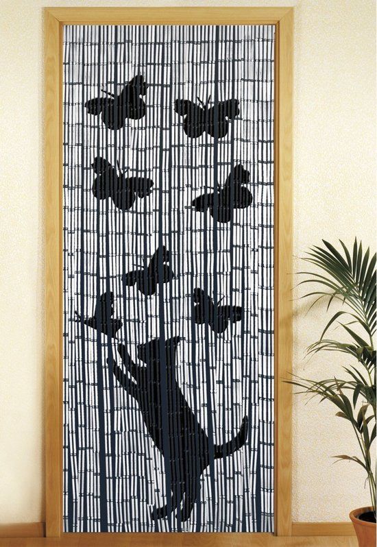 EBM Bamboe vliegengordijn Kat en vlinders 90x200cm