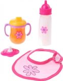 Johntoy B.V. Jouets pour poupées set de repas - 4 pièces - plastique - poupée bébé - accessoires pour poupées