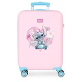 Disney Stevige kinderkoffer, combinatieslot aan de zijkant, 4 wielen, handbagage van ABS, een stijf en licht materiaal., Hart, Eenheidsmaat, cabinekoffer