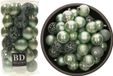 Bellatio Decorations Boules de Noël - 74x pc - vert menthe - D6 cm - plastique - incassable