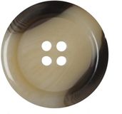 12-pack Bol Kunststofknopen van kunsthoorn, rond, 15 mm, met 4 gaten, ideaal voor jassen, jacks, vesten, beige, 12 stuks (24 l)