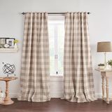 Elrene Home Fashions, boerenleven, grainger buffalo-geruit verduisterend gordijn, woonkamer- en slaapkamergordijn met roedezaktabs, 132 x 241 cm, linnen, 1 paneel