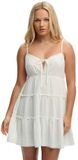 Superdry Cheesecloth Tiered Mini Mouwloze Korte Jurk Wit 2XS Vrouw