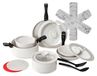 Jeu de batterie de cuisine induction 23 pièces avec poignées amovibles