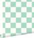 ESTAHome Behang Geblokt Motief Mintgroen en Wit - 53 cm x 10.05 m