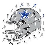 Iconic Puzzles Dallas Cowboys helm, officieel gelicentieerde NFL houten puzzel, 100% duurzaam, cadeau voor volwassenen en kinderen, maat M, 270 stuks