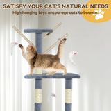 Arbre à chat 140 cm - Arbre d'escalade - 4 niveaux - Poteaux à gratter en sisal - Escaliers, niche et plateforme de couchage - Peluche douce - Gris foncé
