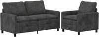 vidaXL Bankstel 2-zits Antracietkleurig Polyester