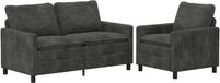 vidaXL Bankstel 2-zits Antracietkleurig Polyester