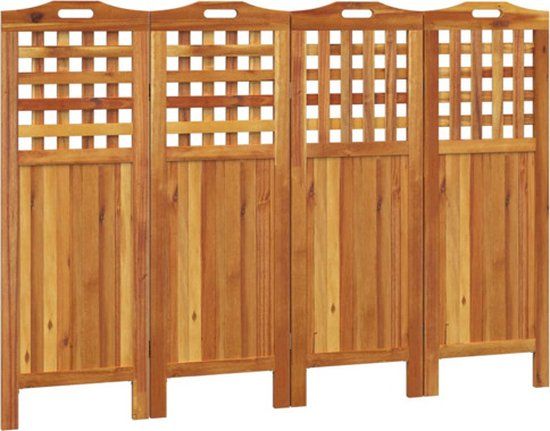 vidaXL Kamerscherm met 4 panelen 162x2x115 cm massief acaciahout