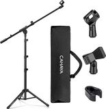 Merkloos CAHAYA 2-in-1 Dual-Use Microfoonstandaard met Galgenarm, Inclusief Draagtas en Twee Microfoonclips