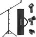 Merkloos CAHAYA 2-in-1 Dual-Use Microfoonstandaard met Galgenarm, Inclusief Draagtas en Twee Microfoonclips