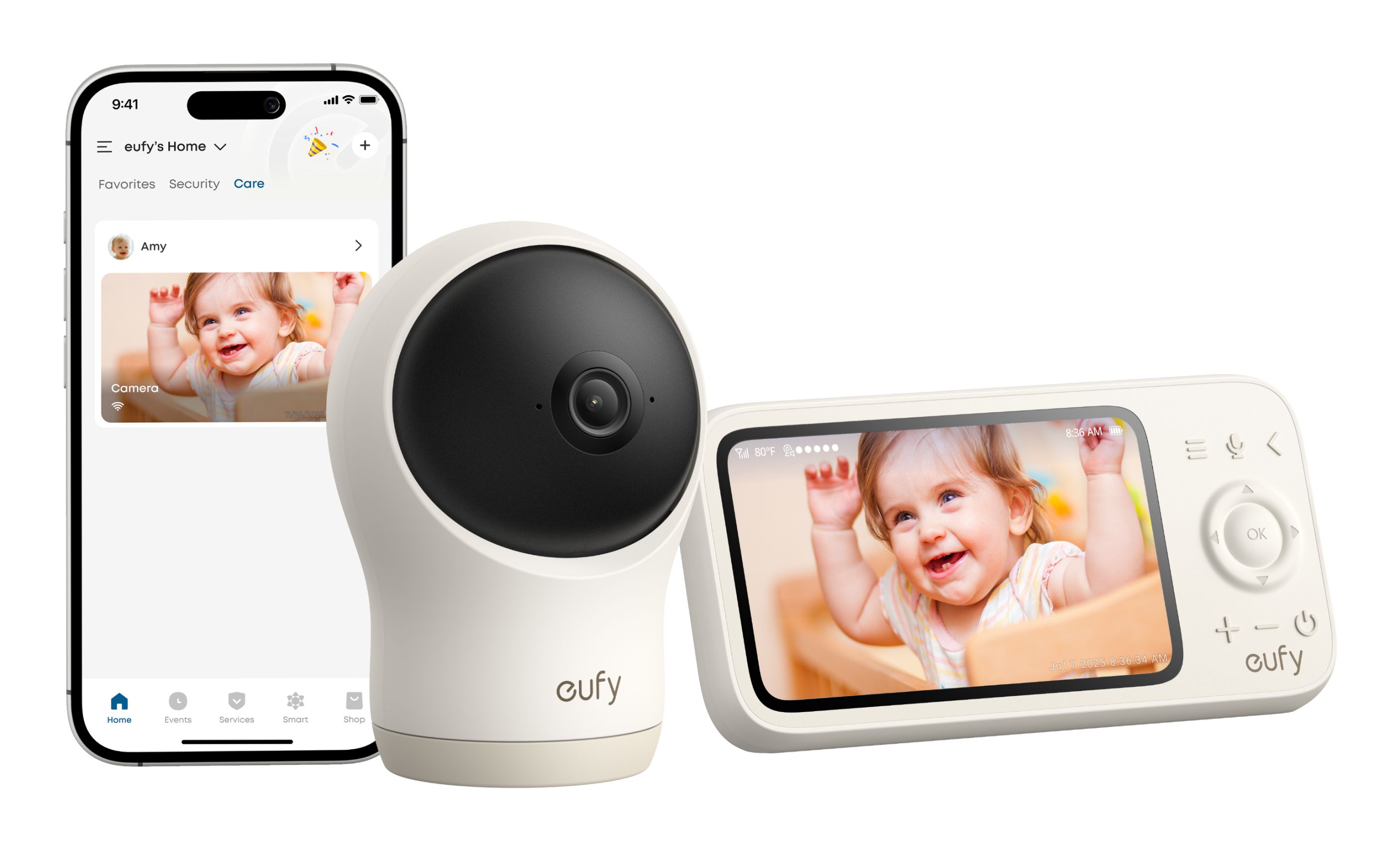 eufy Babyfoon C10 – 2K HD Camera – 4.5" Scherm – Pan & Tilt – Nachtzicht – Wi-Fi of Zonder Wi-Fi – 12 Uur Batterij – Beweging, Huilen & Geluid Detectie – Temperatuur Alarm – 2-weg Praten – VOX