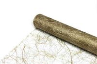 Sizoweb Tafelband, tafelloper, voor bruiloften, Pasen en feesten, 25 m x 30 cm, geel-goud