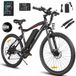 SAMEBIKE SY26-II : Vélo de montagne électrique classique, vélo électrique, vélo électrique pliant, vélo de trekking électrique avec 21 vitesses SHIMANO (noir)