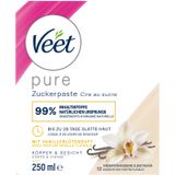 Veet Pure Sugar Paste with Vanilla Blossom Scent for Hair Removal on Body & Face 250ml