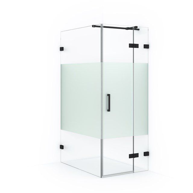 Maxaro Douchecabine Diamond 110x80cm 8mm Helder Veiligheidsglas Mat Zwart