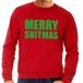 Bellatio Decorations Foute kersttrui / sweater Merry Shitmas rood voor heren - Kersttruien M
