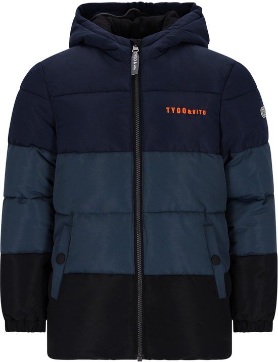 TYGO & vito X507-6203 Jongens Jas - Maat 134/140 - Navy - Winterjas