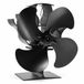 Relaxdays ventilateur de cheminée - noir - 17,5x19x11,5 cm - pour poêle