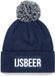 Bellatio Decorations Muts met pompon - IJsbeer tekst - Unisex - One Size - Navy