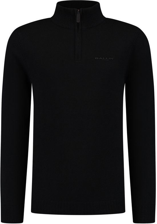 Ballin Amsterdam Jongens Regular fit Knitwear Half Zip LS Black Maat 152
