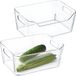Excellent Houseware Koelkast/keuken organizer mand/bak - 2x - Transparant - Kunststof - L27 x B19 x H11 cm