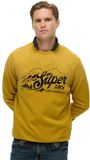 Superdry Lo-fi Outdoors Relaxed sweatshirt Heren S Biologisch katoen Oliegeel