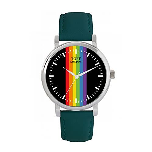 Toff London Pride Lineaire Zwarte Wapenstokken Horloge