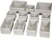 JustValue Set de boîtes de rangement pliables - 11 pièces - Organiseur en tissu - Bacs - Paniers - Séparateur de tiroir - Vêtements - Chaussettes - Lingerie – Gris