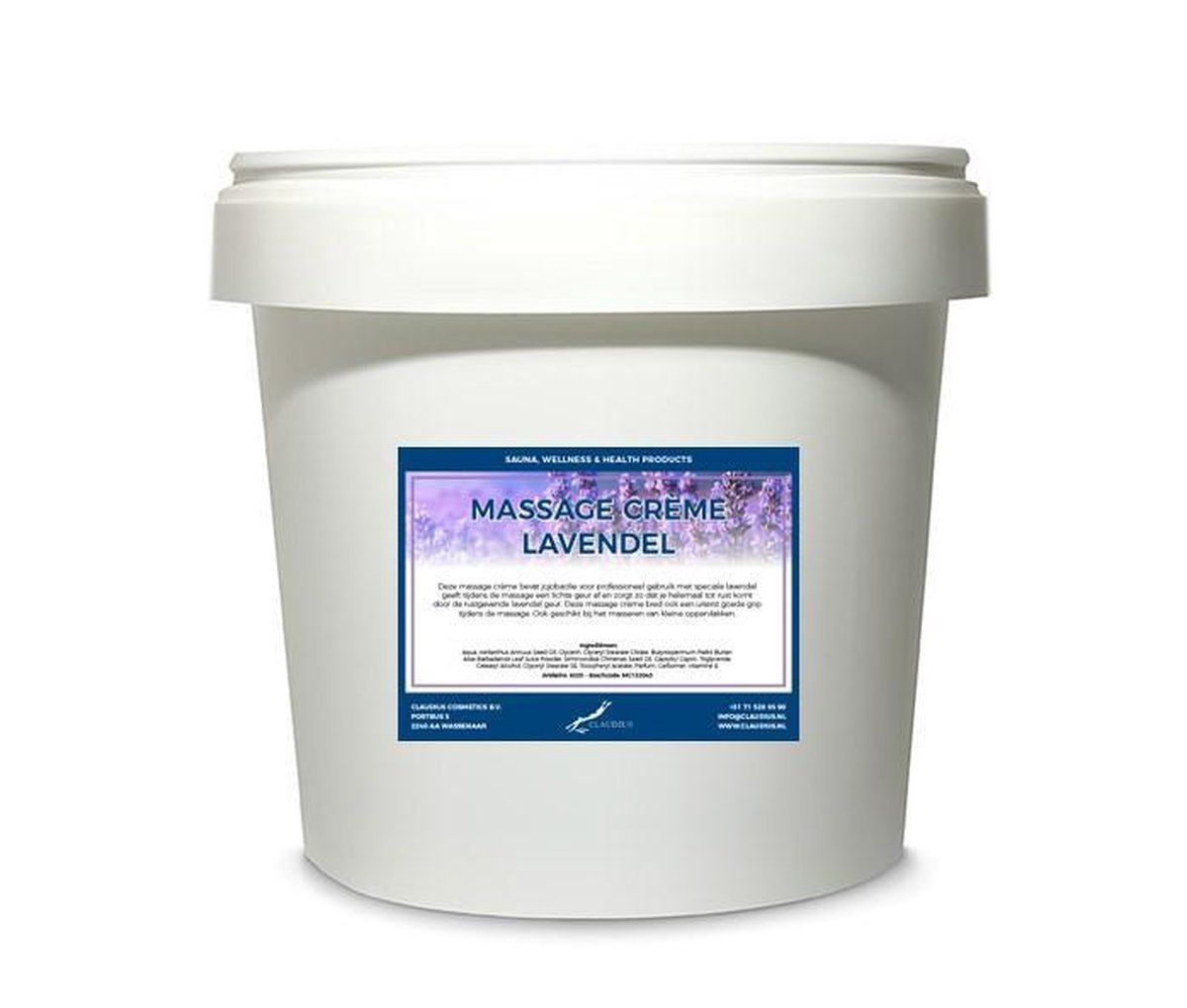 Claudius Cosmetics B.V. Massage Crème Lavendel 2,5 liter
