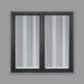 HomeMaison.com Paar rechte beglazing van meeldraad, gestreept, wit, 45 x 120 cm