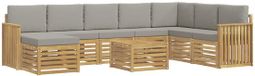 vidaXL Bank Wit en Lichtgrijs Polyester