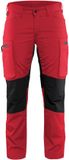 Blåkläder 7159-1845 Dames Service werkbroek Stretch Rood/Zwart maat 32