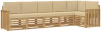 vidaXL Buiten bankenset 6 st Wit en Beige Polyester
