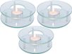 Theepot rechaud warmhoudplaat - 3x - glas - theelichtje - D12 x H4 cm