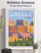 Athens Greece Cross Stitch Pattern: A Retro Travel Poster Embroidery Chart