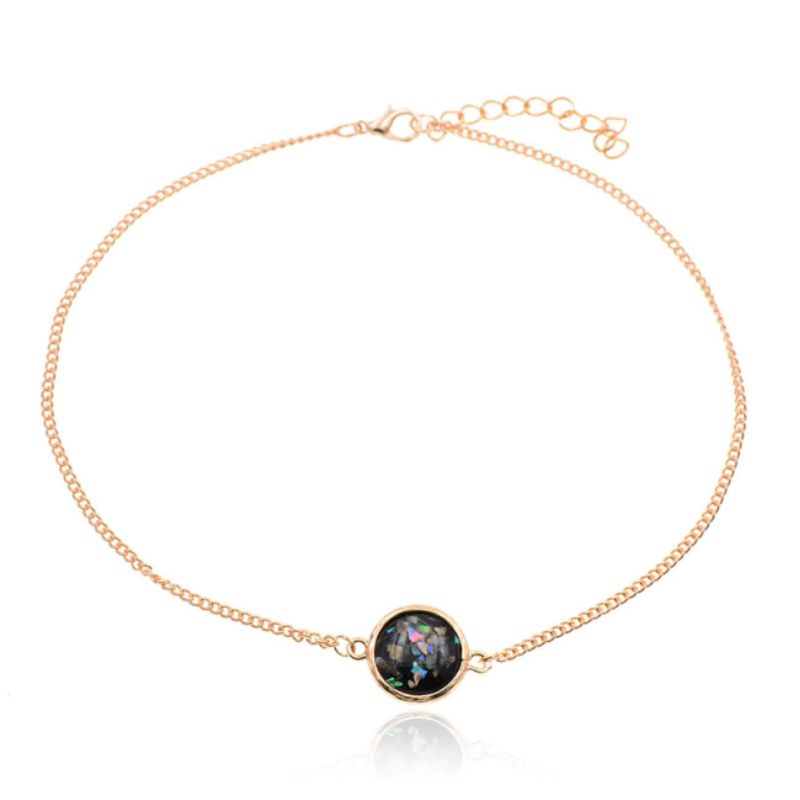 Deja Jewels Bohemian Korte verstelbare goudkleurige ketting met zwarte steen