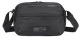 Aoking Sac bandoulière noir en polyester, fermeture à glissière, plusieurs compartiments multifonctionnels