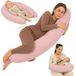 Totsy baby Mousseline Zwangerschapskussen 190 cm – body pillow voor zwangeren steun rug buik hoes van katoen wasbaar afneembaar ergonomisch – OEKO-TEX gecertificeerd Poederroze