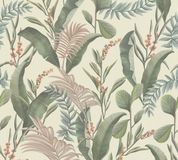 Living Walls Bladeren en Bloemen Behang | Junglestijl - Crème Groen Beige Roze