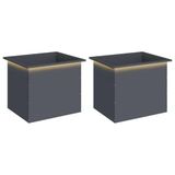 vidaXL Jardinière de jardin avec LED 2 pc Anthracite 50 x 60 x 48 cm