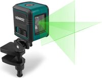 VONROC Kruislijnlaser - Groen - Zelfnivellerend - 18 meter - Incl. bevestigingsbeugel, opbergtas