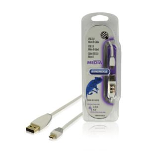 Bandridge BBM60410W20 - USB 2.0 Kabel - USB A naar Micro-USB A - 2m