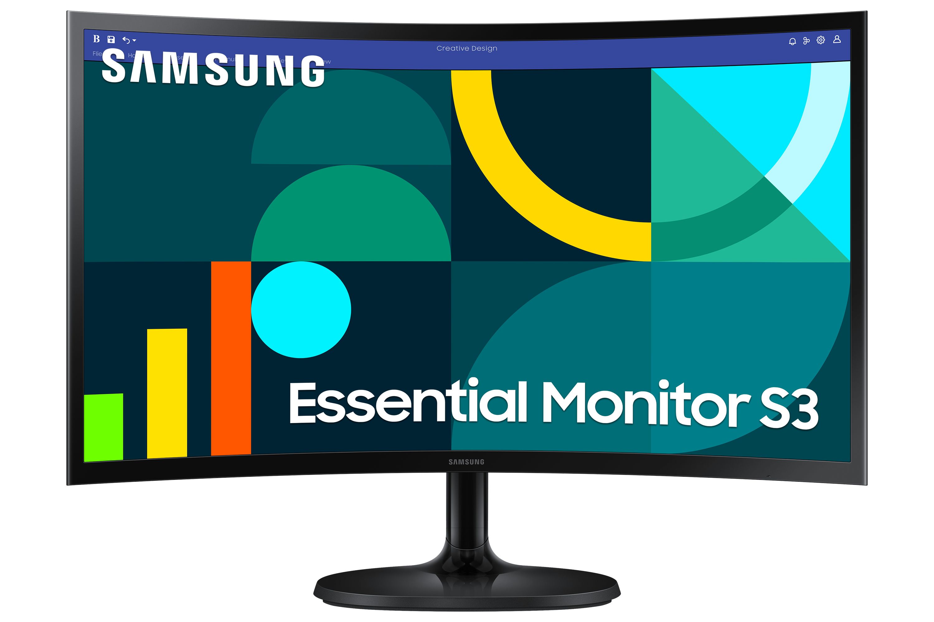 Samsung 24" Essential Monitor S36GD FHD - 100Hz, Curved, 1x HDMI, 1x VGA